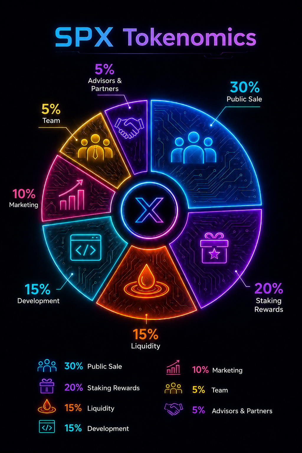 SPX45K tokenomics distribution